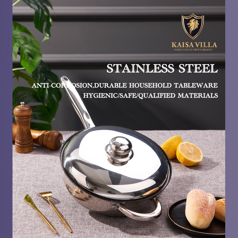 KAISA VILLA W2008 Stainless Steel Cooking Pots sets Cookware sets Kitchen Ware Nonstick Frying Pan 7pcs Pots and Pans Wholesale