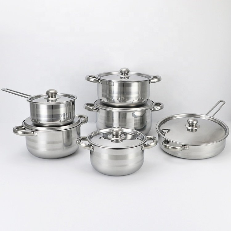 Hot Selling Pot Set Cookware Set Cooking Pot Peralatan Masak Stainless Steel Pot And Pans Set