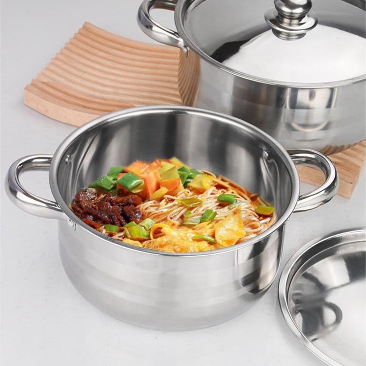 Hot Selling Pot Set Cookware Set Cooking Pot Peralatan Masak Stainless Steel Pot And Pans Set