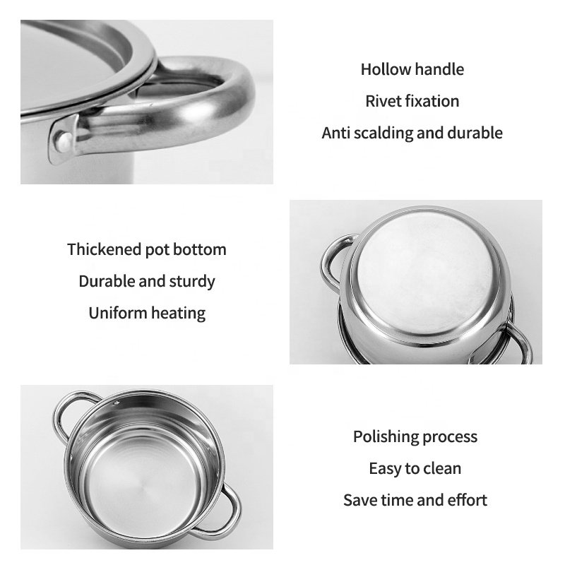 Hot Selling Pot Set Cookware Set Cooking Pot Peralatan Masak Stainless Steel Pot And Pans Set