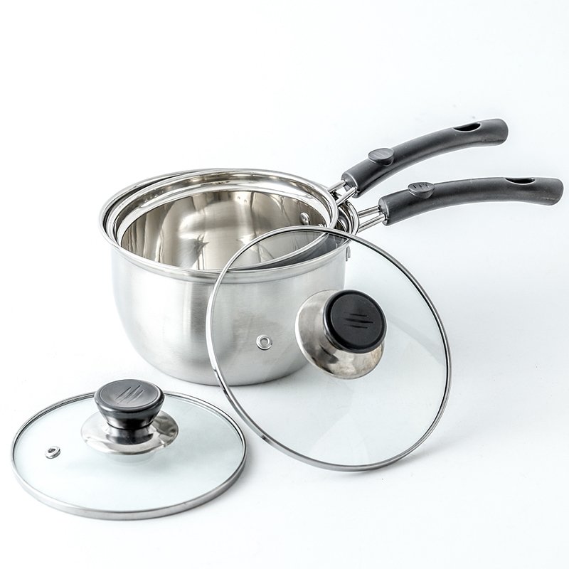 Multifunctional Kitchen Stewpot Cooking Stockpot 12PCS Stainless Steel Cookware Set with Glass Lid Electric Wood Handle