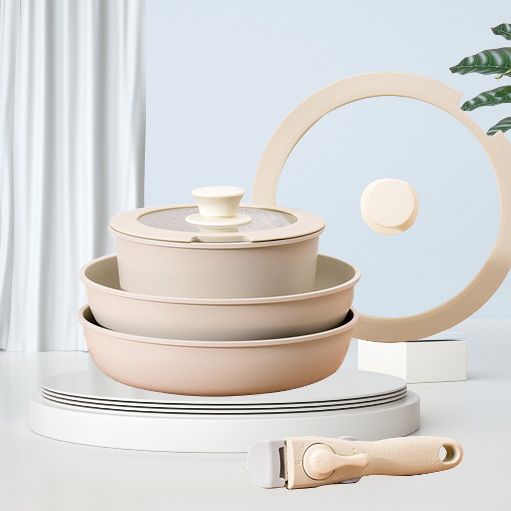 High-Value Enamel 3pcs Cookware Set Cooking Pot Set 9 PCS Cookware Sets Non Stick Induction Cooker Gas Stove Universal