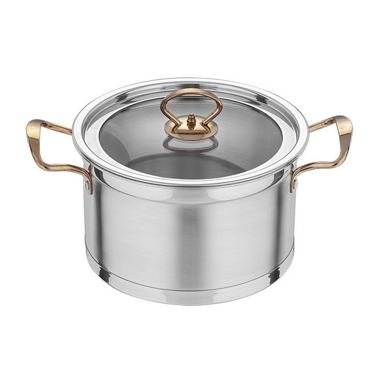 6Pcs Kitchen household Restaurant Stainless Steel Pot Set Russia Luxury Style Stainless Steel Cookware Sets