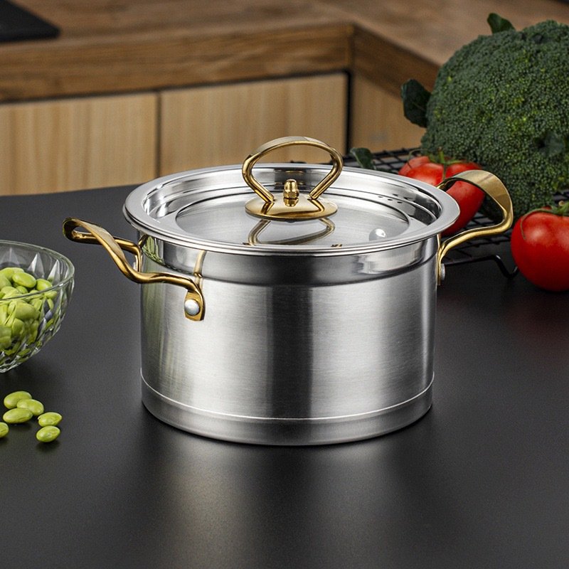 6Pcs Kitchen household Restaurant Stainless Steel Pot Set Russia Luxury Style Stainless Steel Cookware Sets
