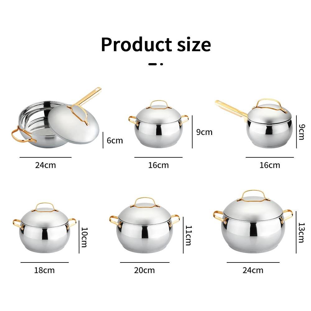 Multifunction Stainless Steel Nonstick Kitchen Cookware Set Cooking Big Pots And Pans With Stainless Steel Lid