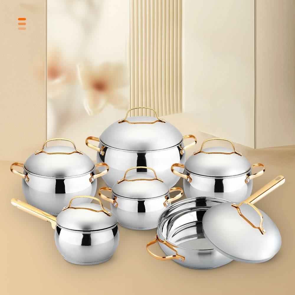 Multifunction Stainless Steel Nonstick Kitchen Cookware Set Cooking Big Pots And Pans With Stainless Steel Lid