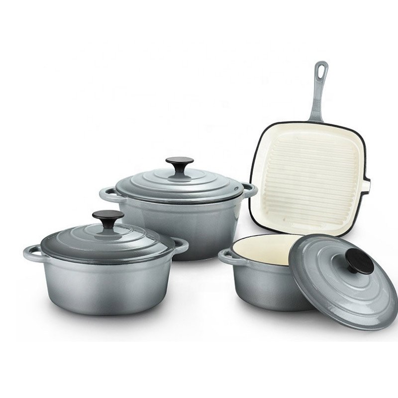 Manufacturers Wholesale Kitchen Cast Iron Pots And Pans Non Stick Camping Induction Cookware Sets