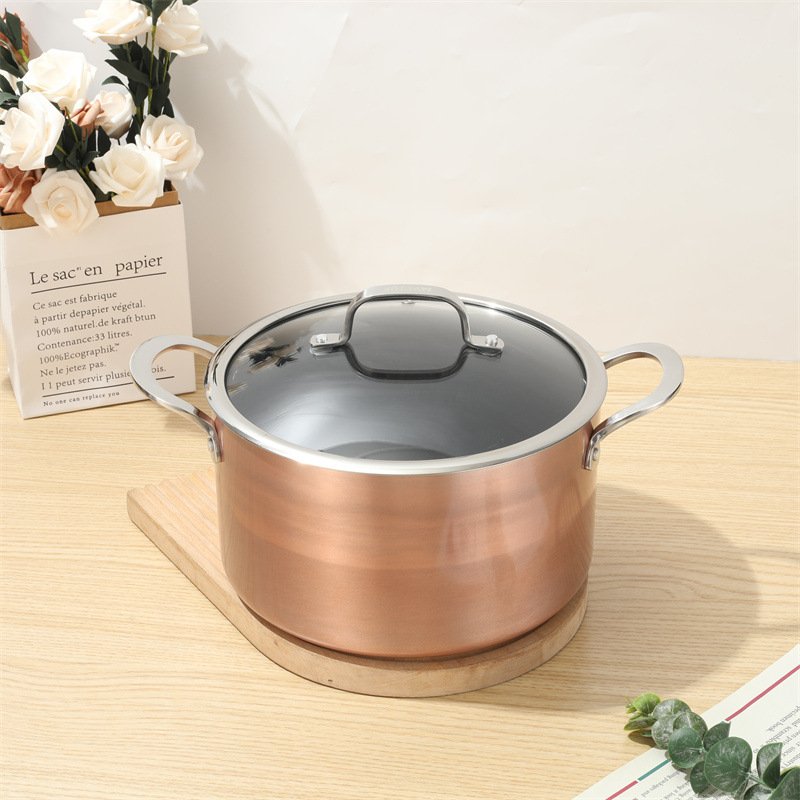 Modern Classic 10-Piece Set of Aluminum Cookware with Stainless Steel Handles | Navy Blue Color