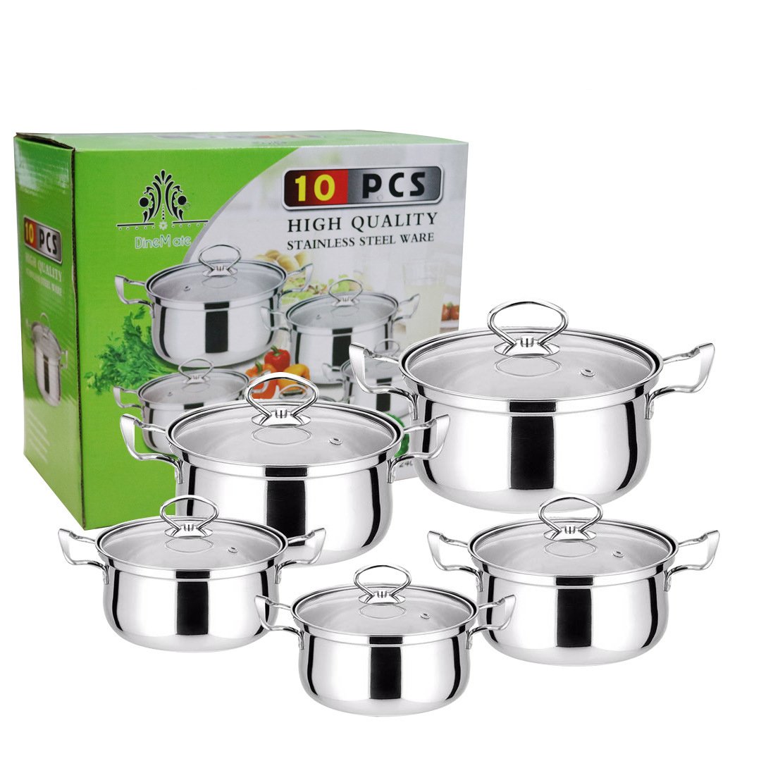 Wholesale Kitchen Ware Pot Set Stainless Steel Cooking Milk And Soup Pot Cookware Sets Stainless Steel Pan