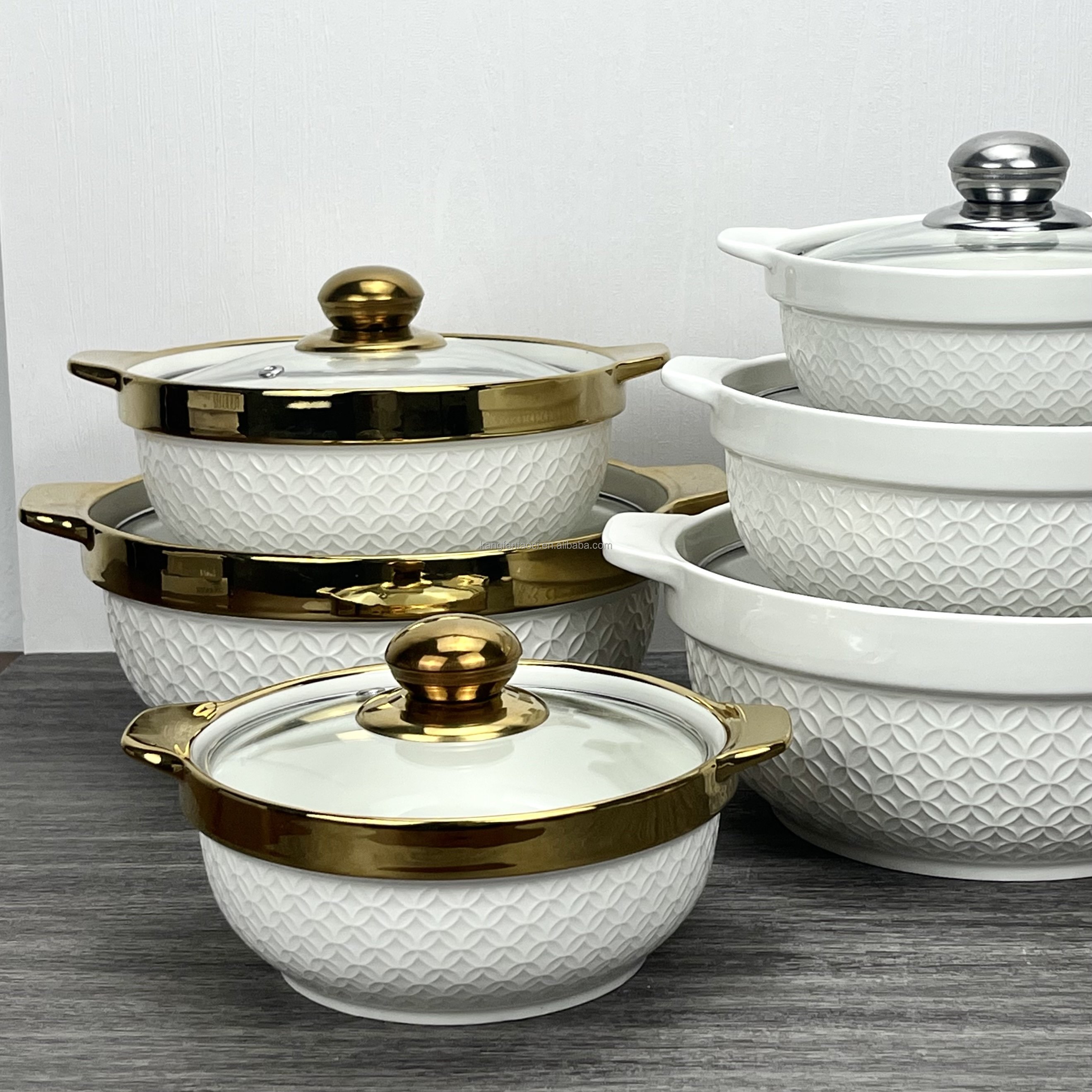 Kitchen Pots Non Stick Cookware Sets and Bowl Casseroles Dinnerware Plates Set Ceramic Soup Pot Cooking Pot Set With Lid