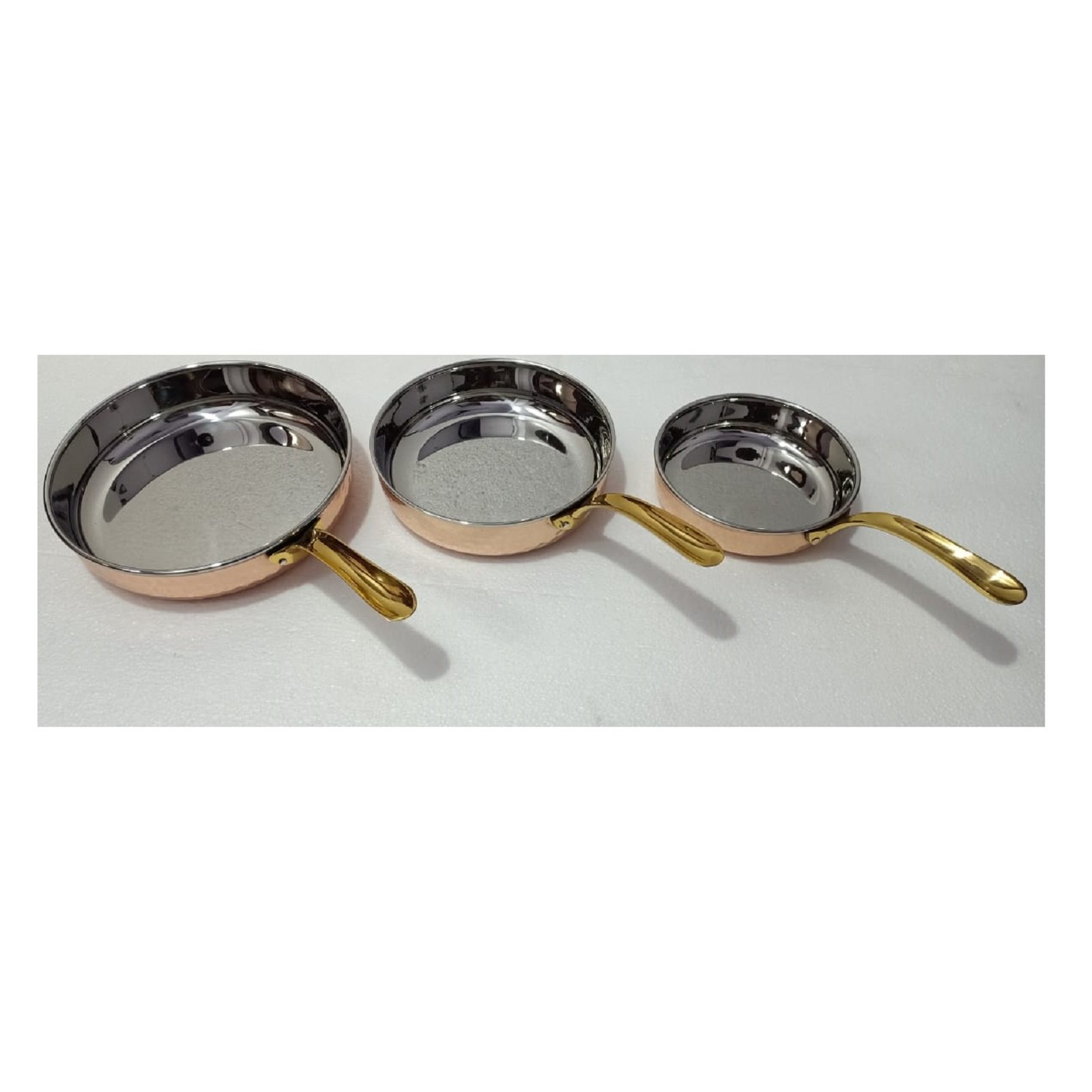 Copper & Stainless Steel Hammered Sauce Pan & Frying Pan Induction Cooker Serving Pan Glass Material Elegant Kitchenware