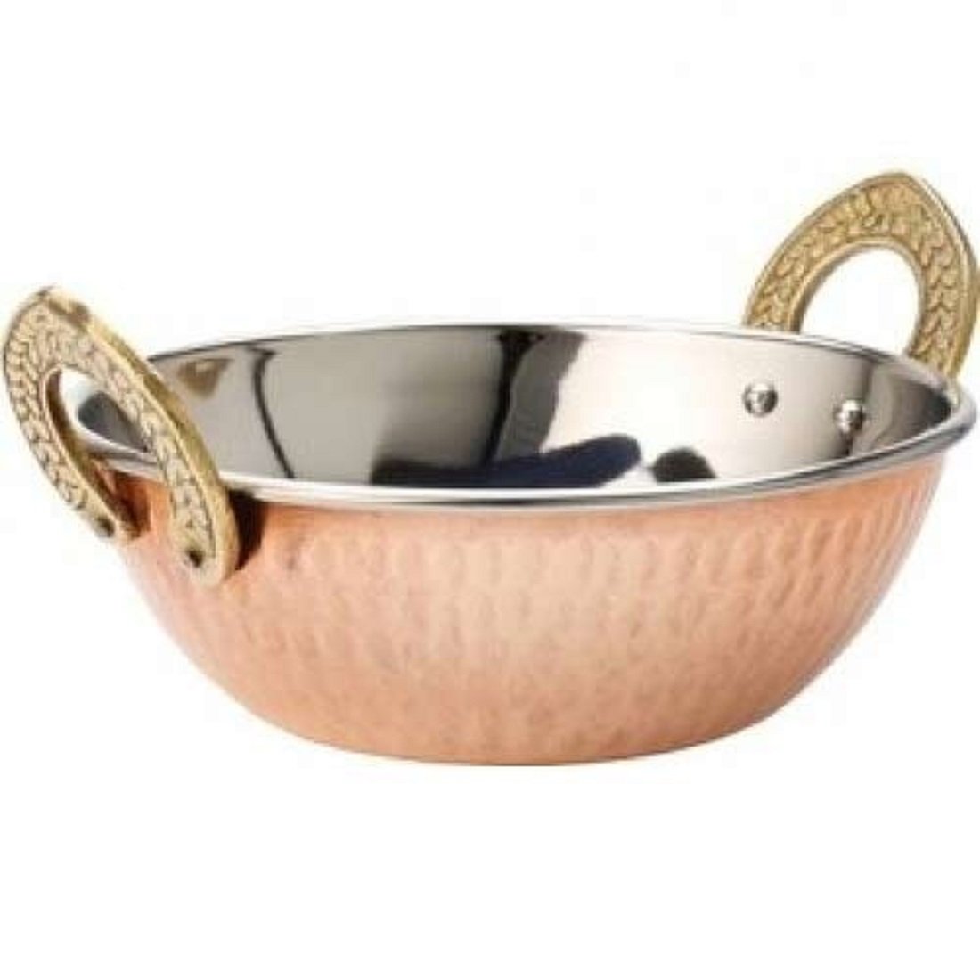 Copper & Stainless Steel Hammered Sauce Pan & Frying Pan Induction Cooker Serving Pan Glass Material Elegant Kitchenware