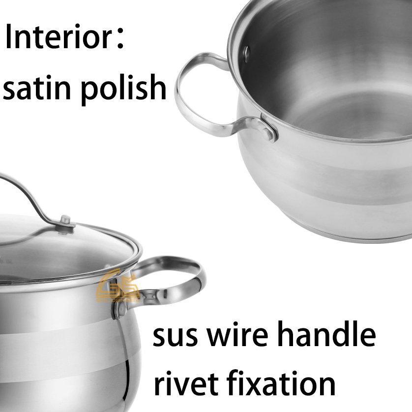 kichen accessories cookware sets 304 201 stainless steel glass material cookware ware kitchen sets of pots and pans sets low moq