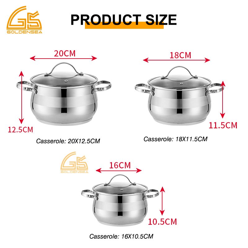 kichen accessories cookware sets 304 201 stainless steel glass material cookware ware kitchen sets of pots and pans sets low moq
