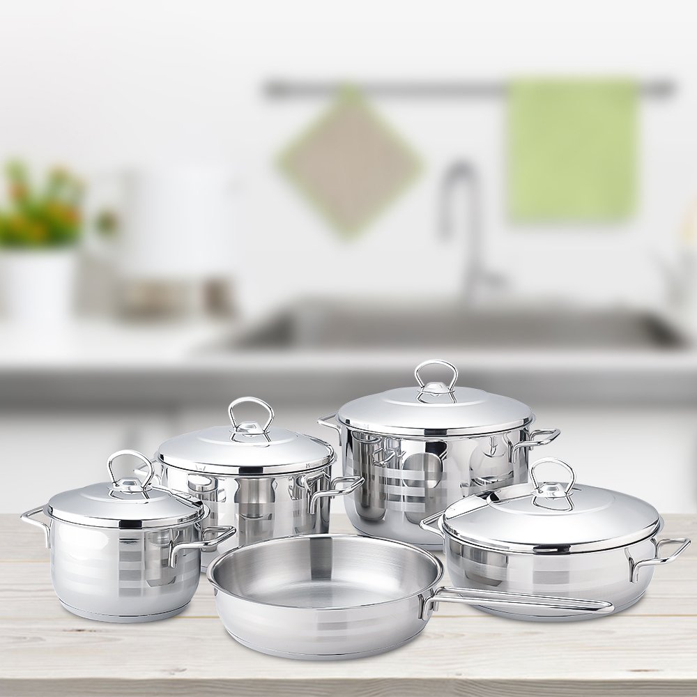 Modern High Quality Germany Kitchenware Stainless Steel Cookware Set Cooking Induction Pots And Pan Set
