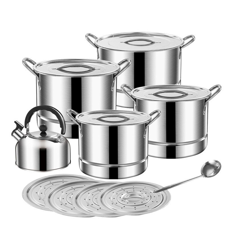 New Arrivals kitchen14pcs Stainless steel Steamer and stockpot Pots Cookware Set