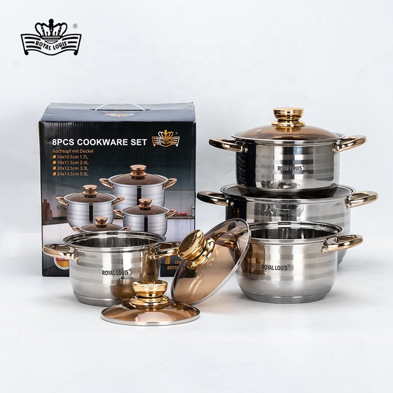 Royal Louis Hot Selling Modern Style Kitchen Cooking Pots Stylish Cookware Sets Soup Pot Stockpot Stainless Steel