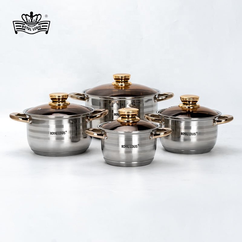 Royal Louis Hot Selling Modern Style Kitchen Cooking Pots Stylish Cookware Sets Soup Pot Stockpot Stainless Steel