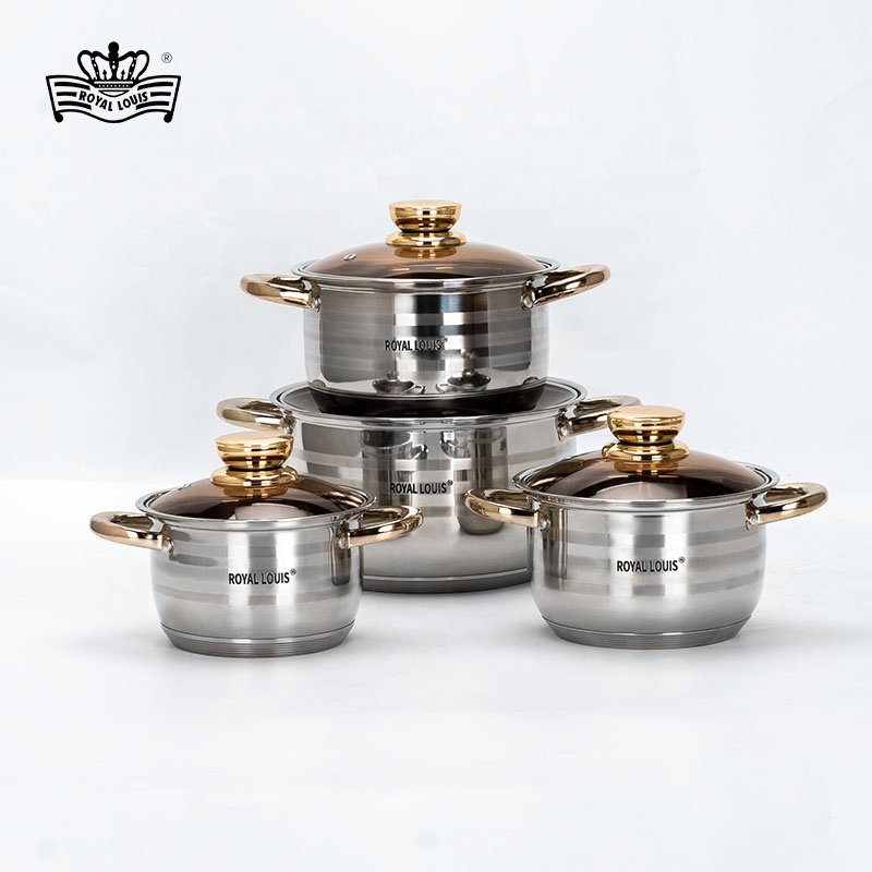 Royal Louis Hot Selling Modern Style Kitchen Cooking Pots Stylish Cookware Sets Soup Pot Stockpot Stainless Steel