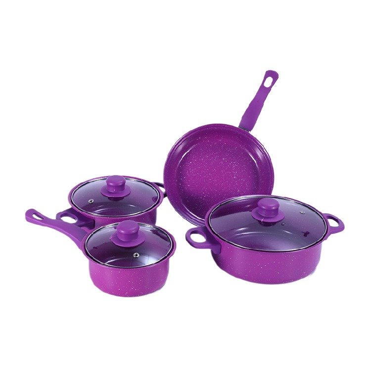 Stock Premium Aluminum Cookware Sets for Induction Cooktop Gas Stove Non-stick Cookware Frying Pan Soup Pot Milk Pan Bundle