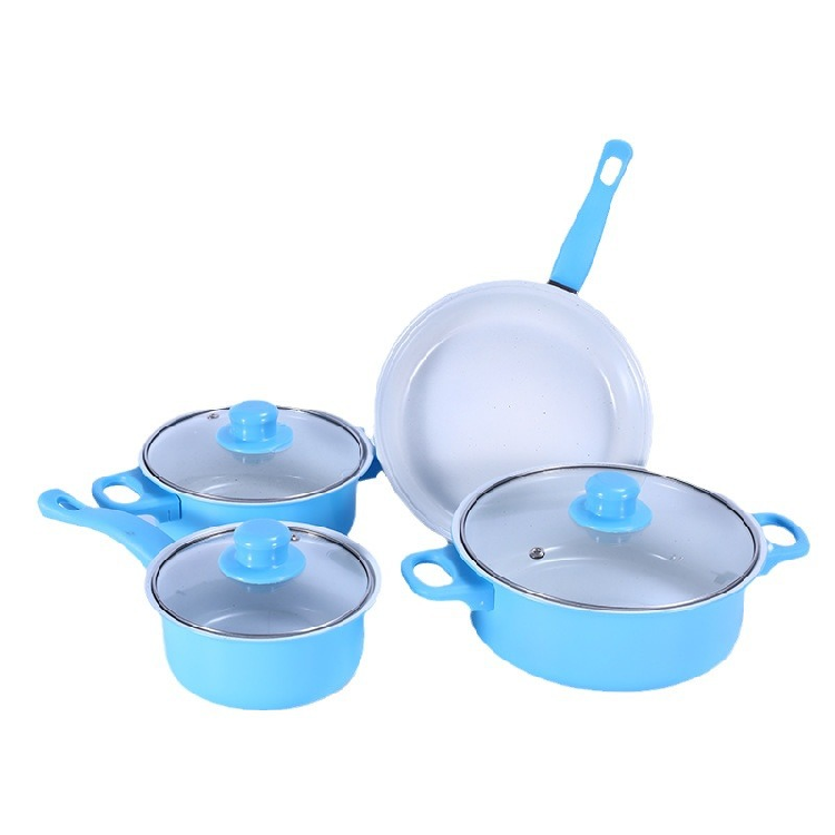 Stock Premium Aluminum Cookware Sets for Induction Cooktop Gas Stove Non-stick Cookware Frying Pan Soup Pot Milk Pan Bundle