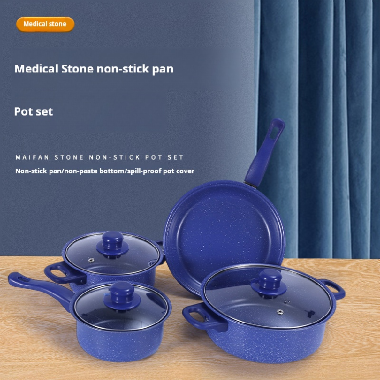 Stock Premium Aluminum Cookware Sets for Induction Cooktop Gas Stove Non-stick Cookware Frying Pan Soup Pot Milk Pan Bundle