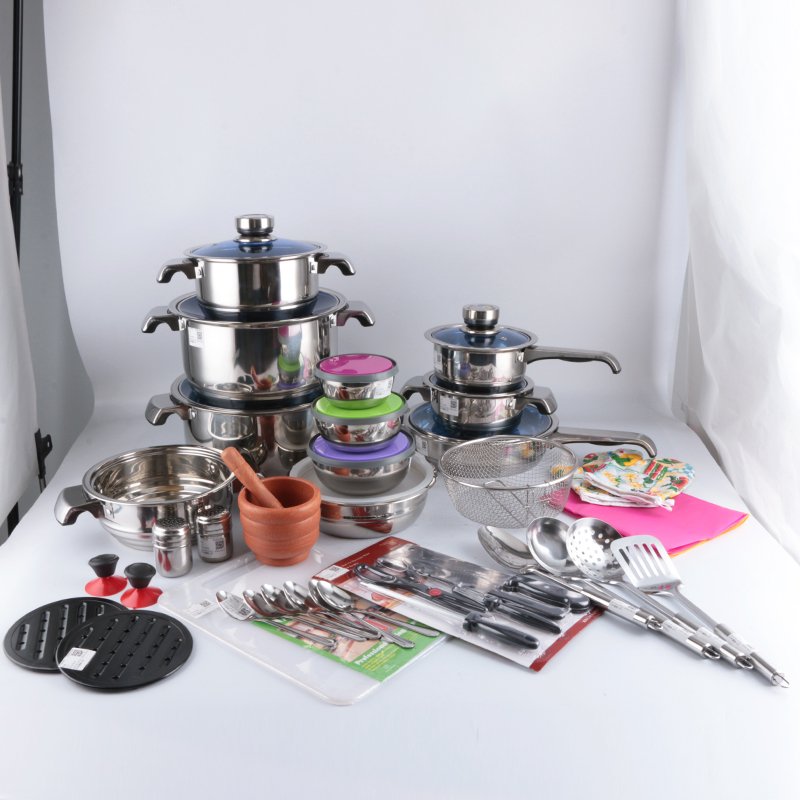 Hot Selling Luxury 50pieces set Kitchen Cookware Set Home Use Cooking Pot Set Non-Stick Cookware