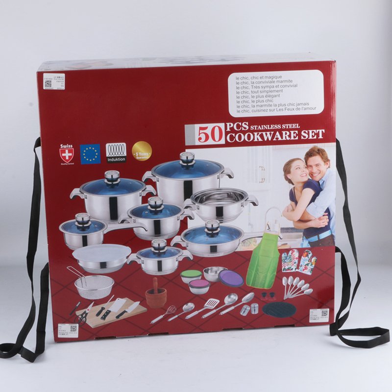 Hot Selling Luxury 50pieces set Kitchen Cookware Set Home Use Cooking Pot Set Non-Stick Cookware