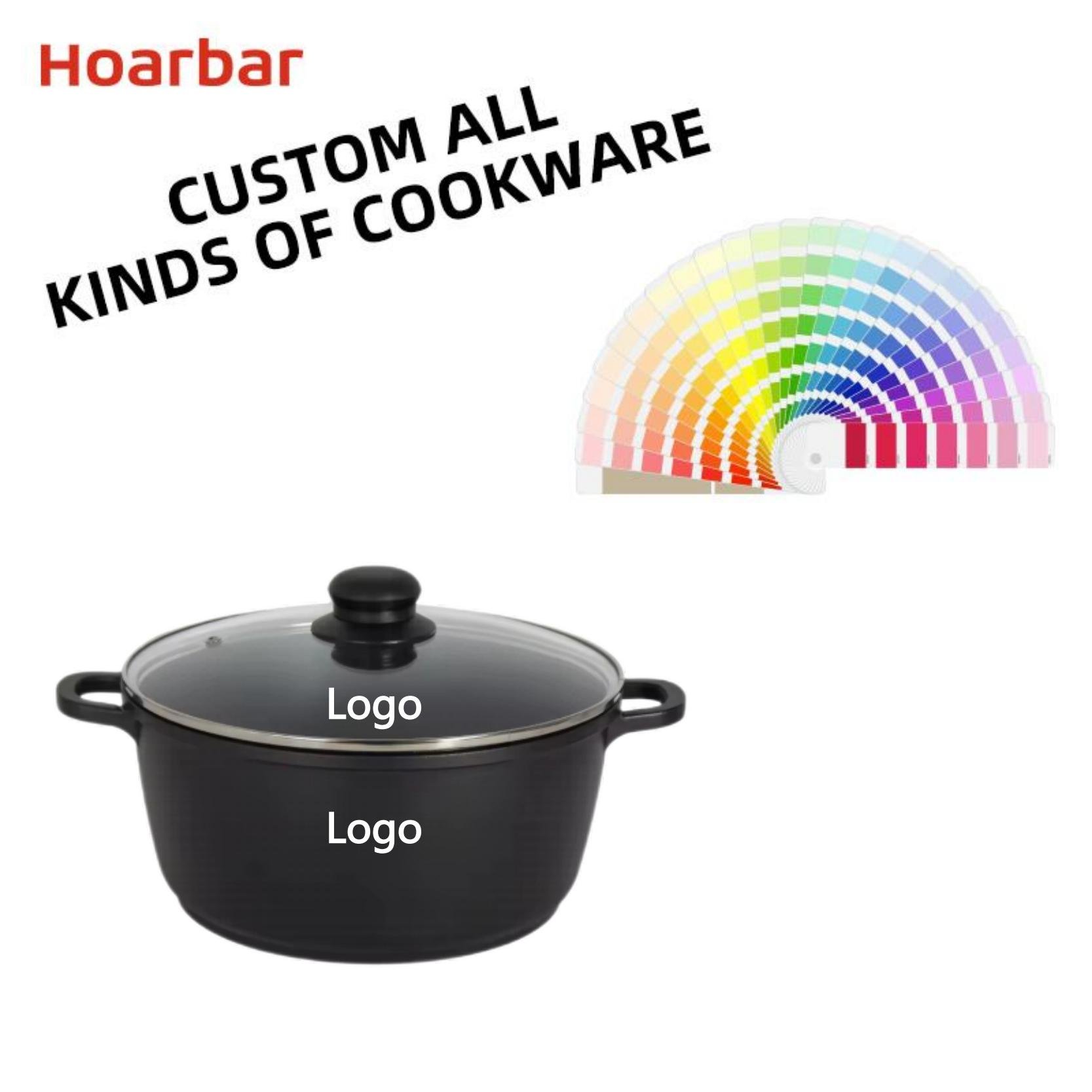 2024 Good Selling Die Casting Aluminum Casserole Cookware Non-stick Granite Aluminum Cookware Sets