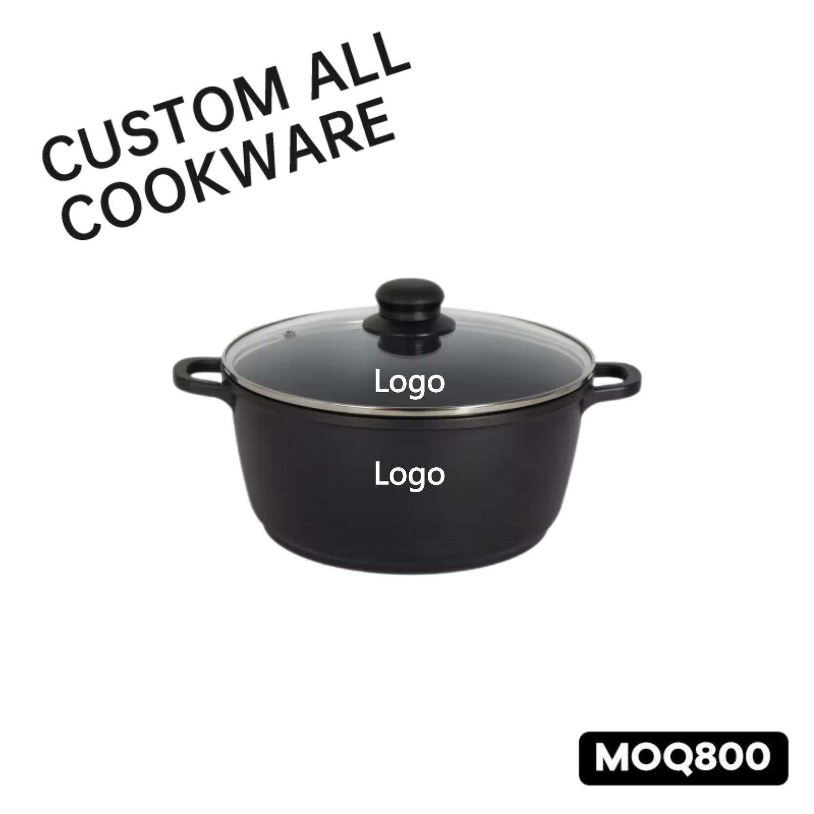 2024 Good Selling Die Casting Aluminum Casserole Cookware Non-stick Granite Aluminum Cookware Sets