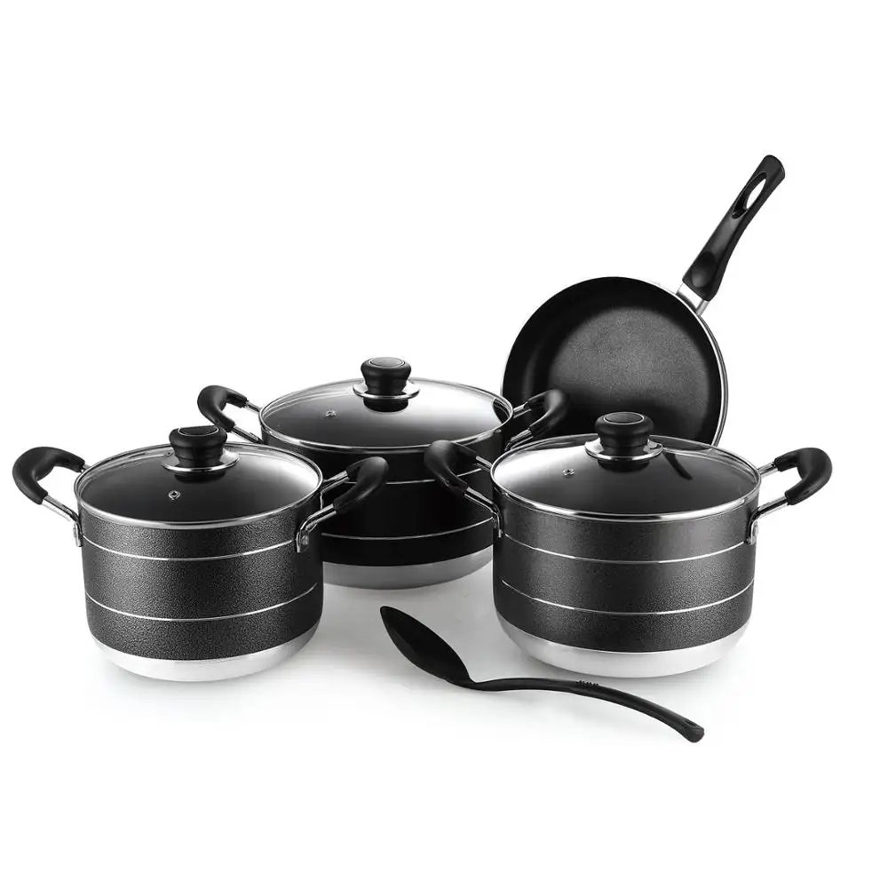 Aluminum Pots and Pans Granite Cooking Pot Sets Nonstick Cookware Casserole Induction Cookware Set with Lid for Kitchenware