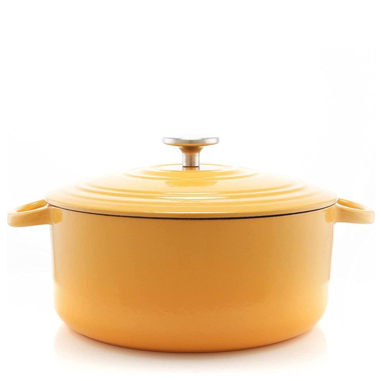 5 pieces hot sale enameled cast iron cookware set non stick pot casseroles