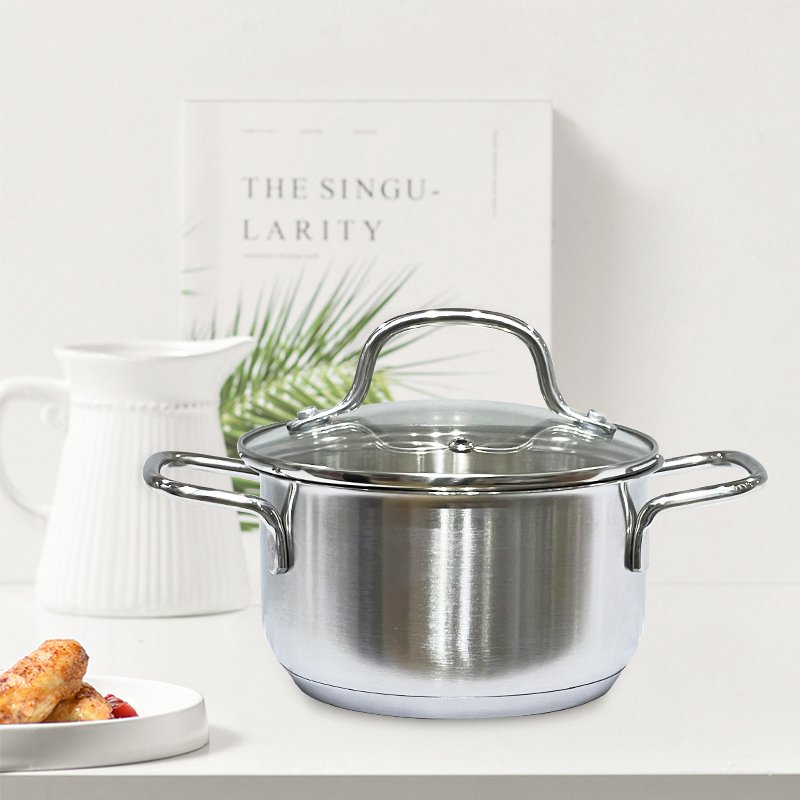 Kitchen cookware cooking pots and pans stainless steel sauce pan casserole set with hollow handle