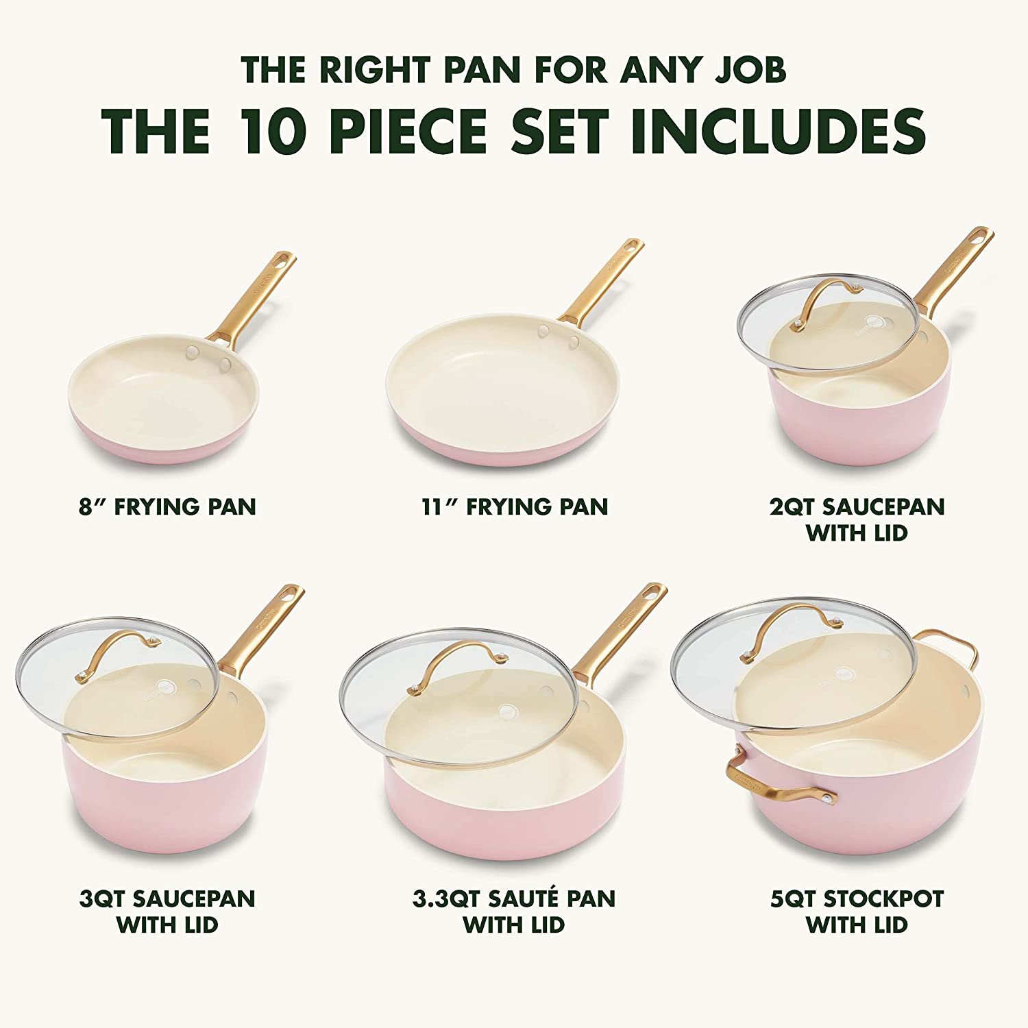 Hot sell pressed greenpan ceramic coating cookware set with stainless steel handle