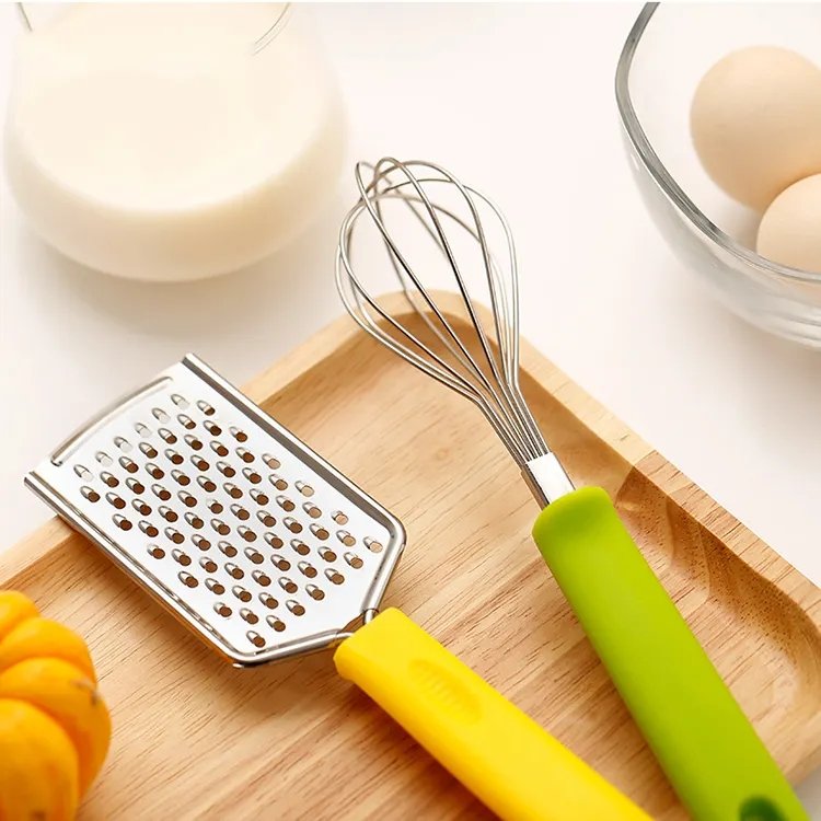 Innovative 6 Piece stainless steel Plastic handle problem solving kitchen gadgets tools creative cookware set With holder