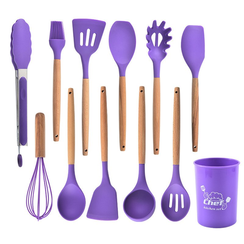 Food safe heat-resistant 12pcs kitchen appliances and utensils silicone cocina kitchen cooking tools set utensils not stick