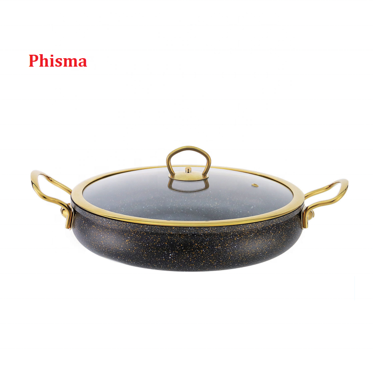 Hot Selling Aluminium 9pcs Granite Cookware Set Marble Coating With S/S Handle Wholesale