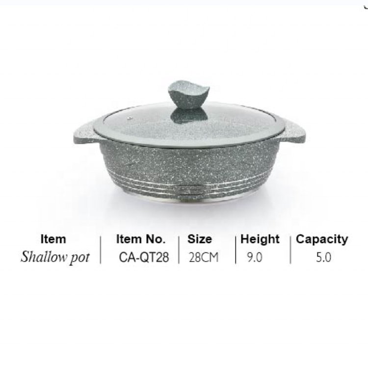 Phisma Top Selling 22PCS Die-cast Aluminum Cookware Sets With Grainte Coating Induction Cooking Pots