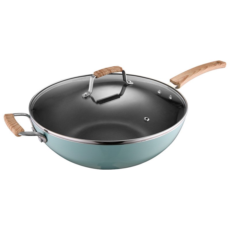 9 Piece Cookware Set Nonstick Pots And Pans Home K Aluminum Home Cooking Pan And Pot Set Wok Pan With Wooden Handle