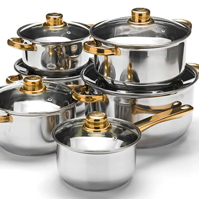 Multifunction Steel Cookware Kitchen Silicone Cuisine All Cookware Item Red Cookware Set 13Pcs