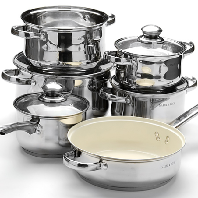 Multifunction Steel Cookware Kitchen Silicone Cuisine All Cookware Item Red Cookware Set 13Pcs
