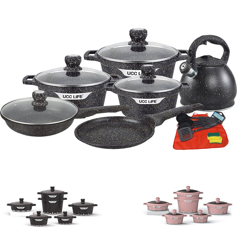 Granite cookware set non-stick aluminum cooking pots and pans set household cooking pot set