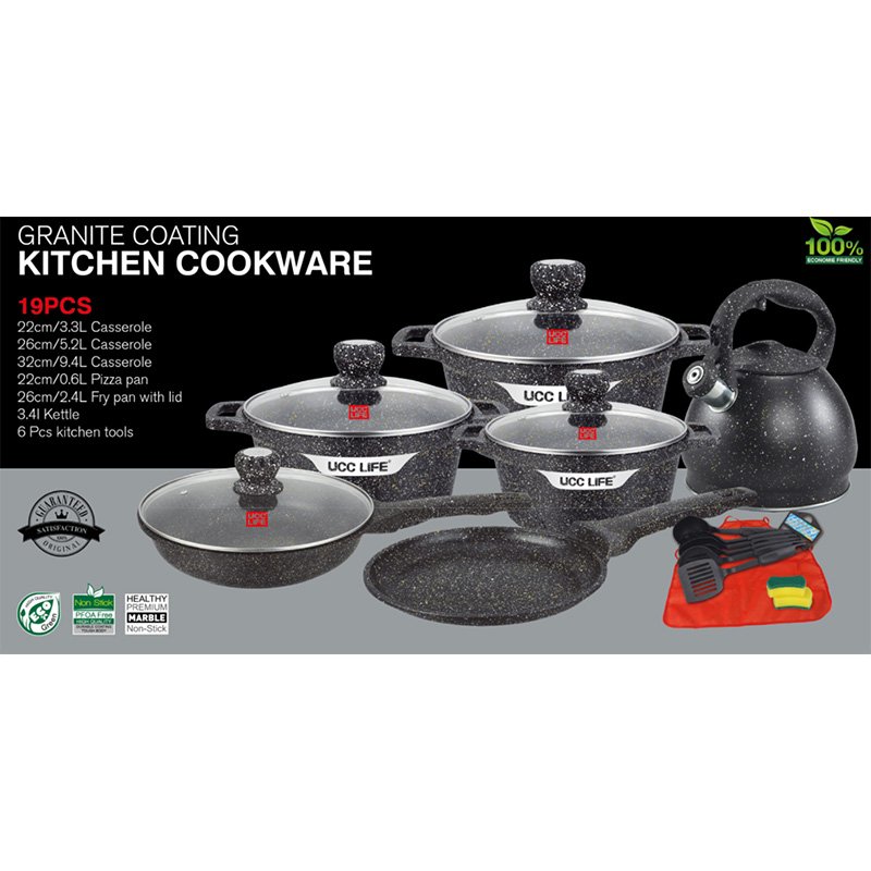 Granite cookware set non-stick aluminum cooking pots and pans set household cooking pot set