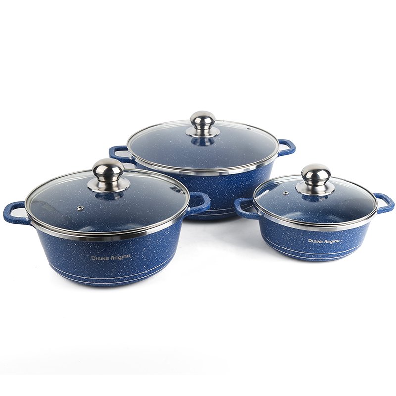 Cookercool Kitchen Cooking sets Enamel Cast Iron Pans and Pots Non Stick Frying Pan Casserole Cookware Sets