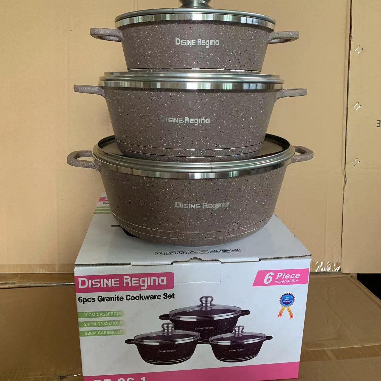 Cookercool Kitchen Cooking sets Enamel Cast Iron Pans and Pots Non Stick Frying Pan Casserole Cookware Sets