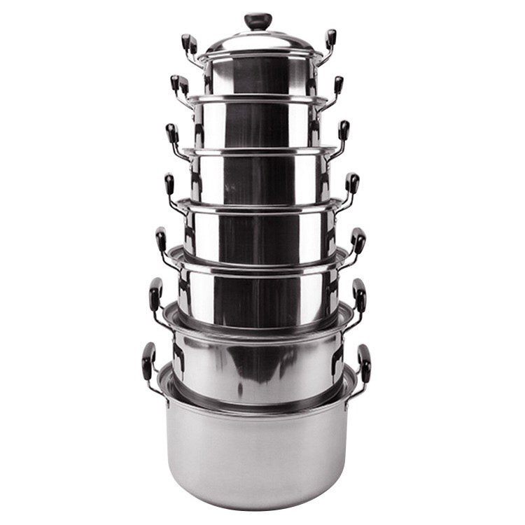6pcs/8pcs/12pcs Casting stainless steel cooking pot cookware set with glass lid,Kitchen appliances cooking pot