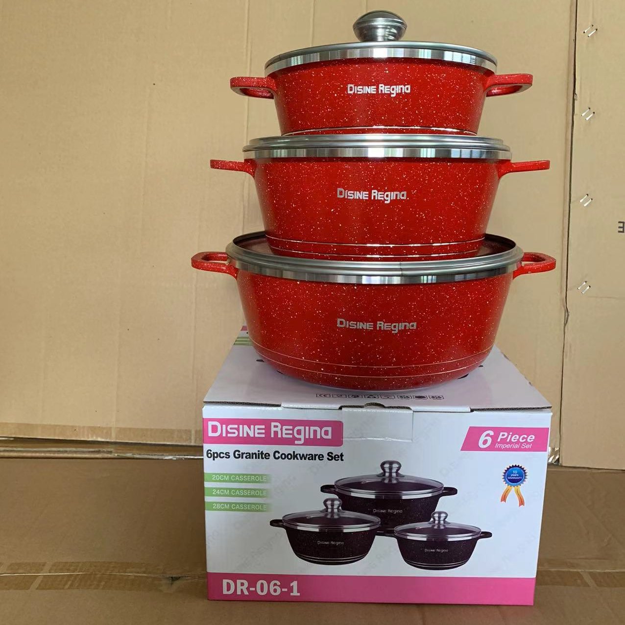 Customized Logo 6 pieces cooking pot set non-stick cookware granite New Chinese Style pot set cookware set cooking