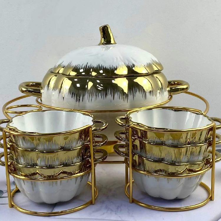 Stock Flower ceramic nonstick cookware set with Candle Warmer large baking trays for Home Use