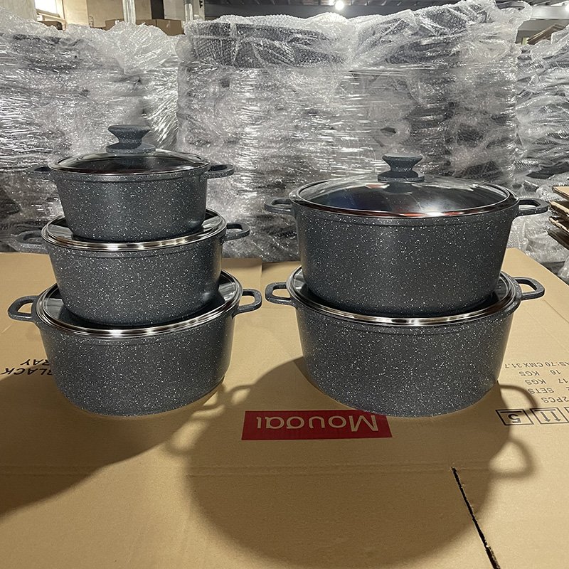 10 Pieces Die Cast Aluminum Cookware Sets Pots And Pans Non-stick Cookware Sets