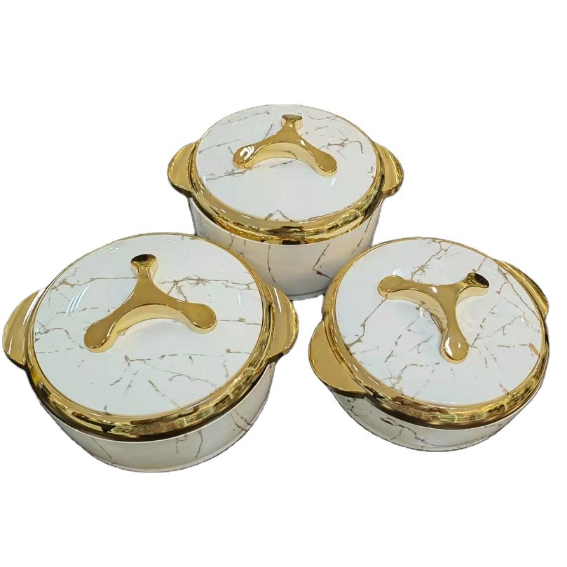Hot Sale Round Lunch Box Stainless Steel Thermal Food Container luxury Insulated Food Warmer Casserole set